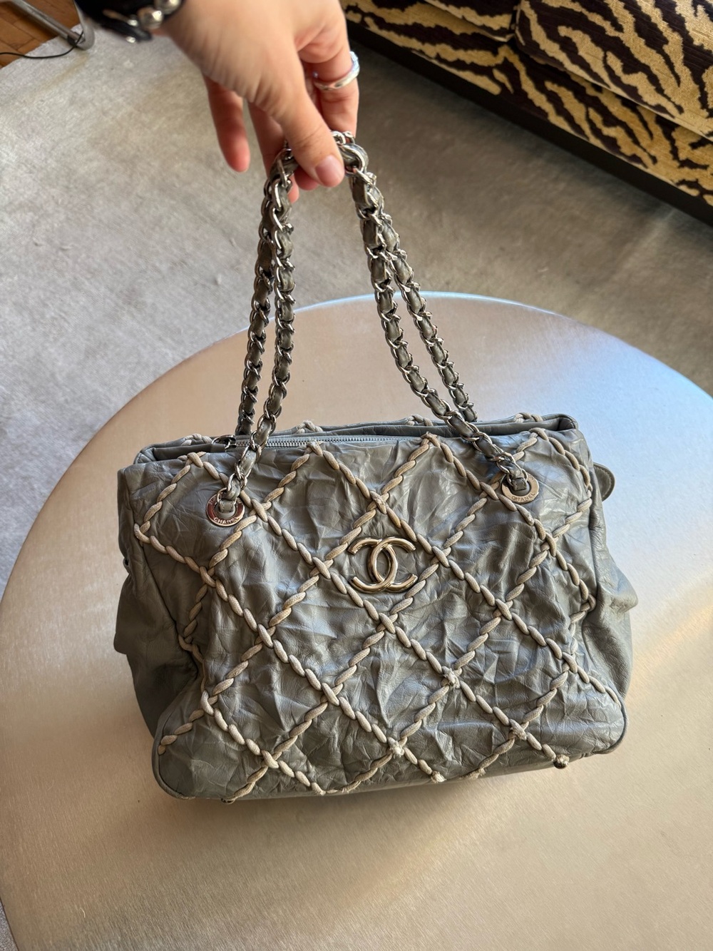 CHANEL GREY ULTRA STITCH TOTE